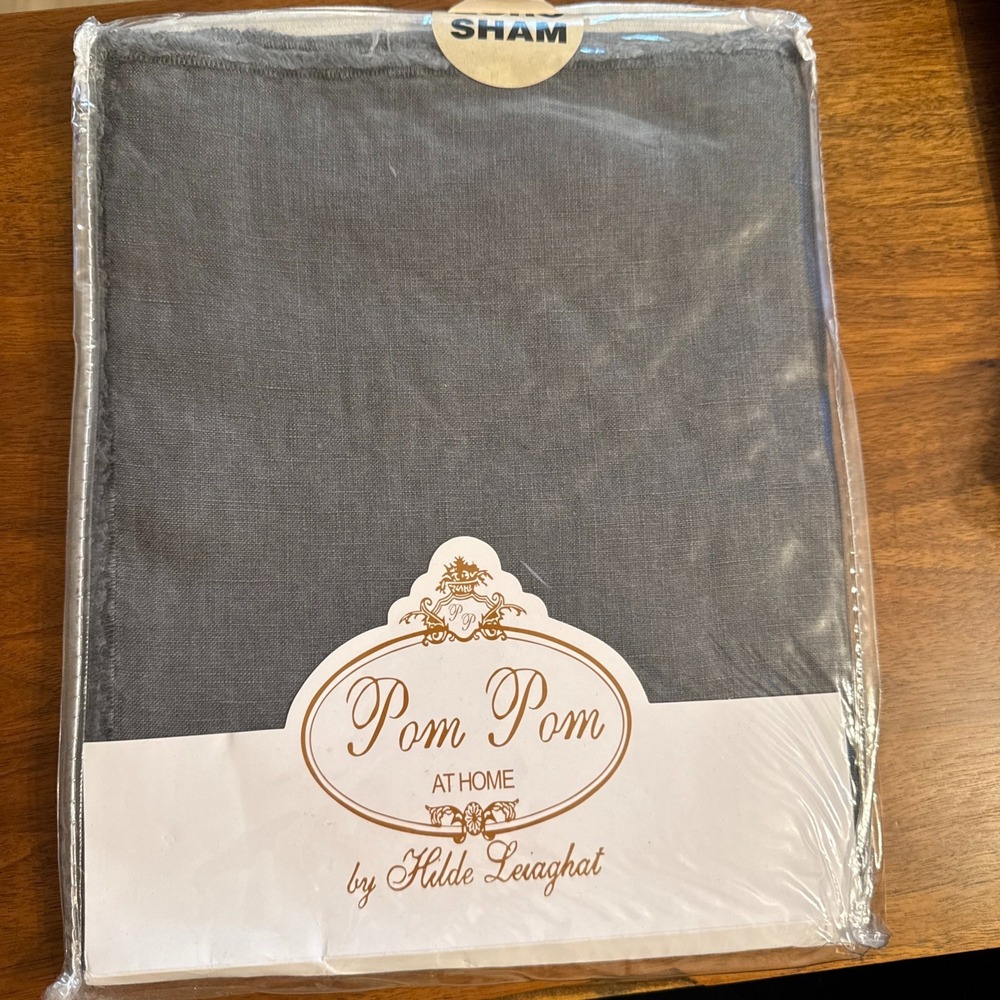 Pom Pom at Home Hampton SHAM Blair Standard Midnight 20" x‎ 27" 100% Linen NEW